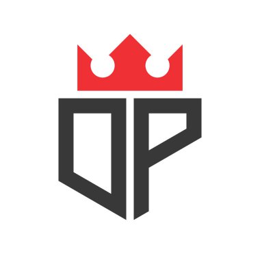 DP Crown Logosu. Harf DP Logo Tasarım Şablonu Üzerinde Taç