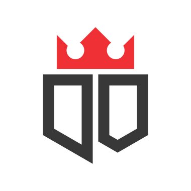 Crown Logosu Harfi. Harf DO Logo Tasarım Şablonu Üzerinde Taç