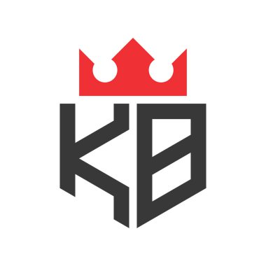 Letter KB Crown Logo. Crown on Letter KB Logo Design Template clipart