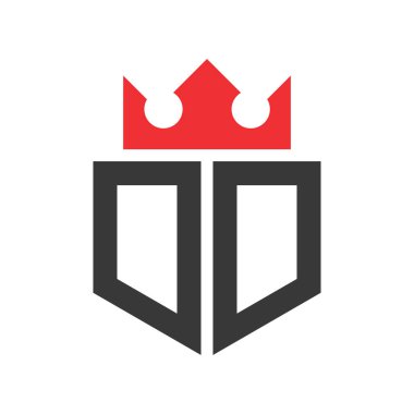 DD Crown Logosu. Harf DD Logo Şablonu Üzerinde Taç