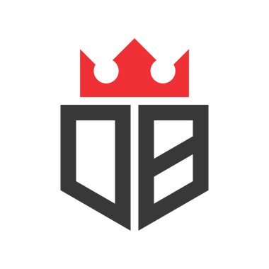 DB Crown Logosu. Harf DB Logo Tasarım Şablonu Üzerinde Taç