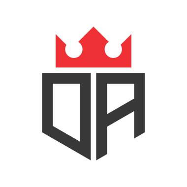 Bölge savcısının amblemi. Crown on Letter DA Logo Tasarım Şablonu