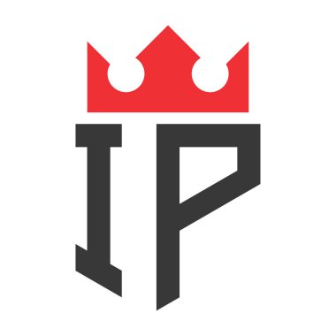 Harf IP Crown Logosu. Harf IP Logo Tasarım Şablonu Üzerinde Taç