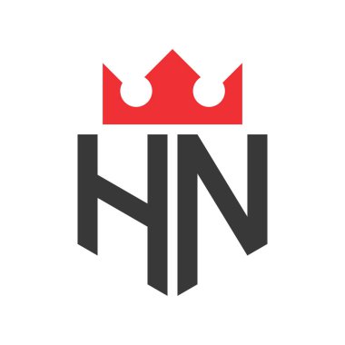 Letter HN Crown Logo. Crown on Letter HN Logo Design Template clipart