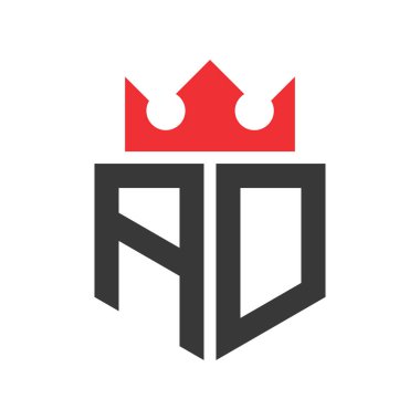 Müdür Yardımcısı Crown Logosu. Crown on Letter AD Logo Tasarım Şablonu