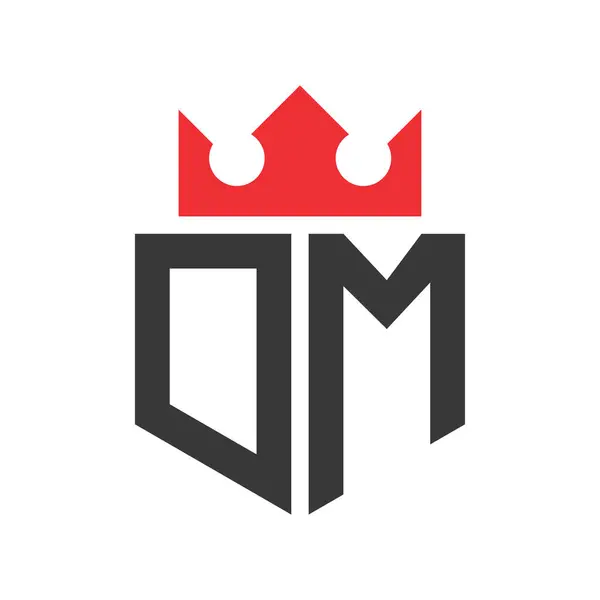 DM Crown Logosu. Crown on Letter DM Logo Tasarım Şablonu