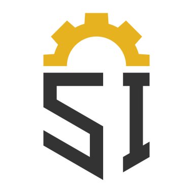 Servis Merkezi, Tamir, Fabrika, Endüstriyel, Dijital ve Mekanik İşler için SI Gear Logosu Tasarımı