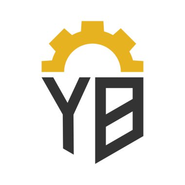 Hizmet Merkezi, Tamir, Fabrika, Endüstriyel, Dijital ve Mekanik İşler için YB Gear Logosu Tasarımı
