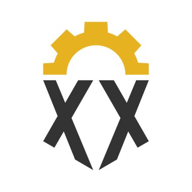 Hizmet Merkezi, Tamir, Fabrika, Endüstriyel, Dijital ve Mekanik İşler için Harf XX Gear Logosu Tasarımı