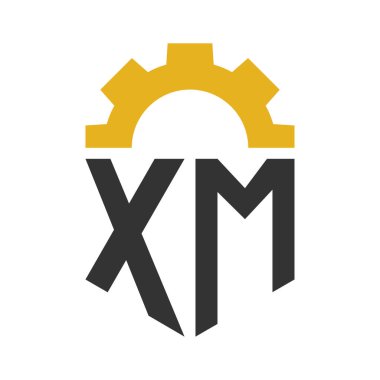 Hizmet Merkezi, Tamir, Fabrika, Endüstriyel, Dijital ve Mekanik İşler için XM Gear Logosu Tasarımı