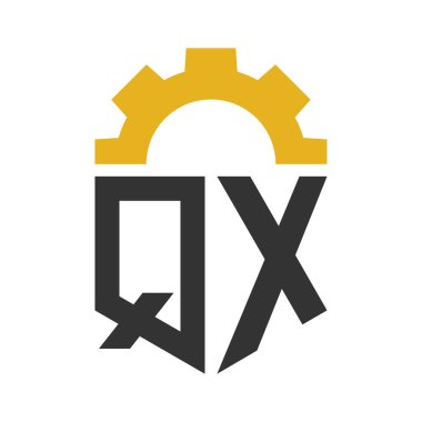 Hizmet Merkezi, Tamir, Fabrika, Endüstriyel, Dijital ve Mekanik İşler için QX Dişli Logo Tasarımı