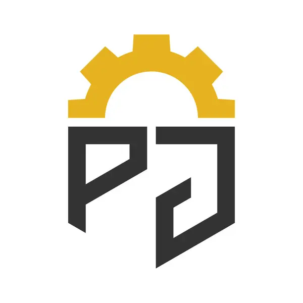 Hizmet Merkezi, Tamir, Fabrika, Endüstriyel, Dijital ve Mekanik İşler için PJ Gear Logosu Tasarımı