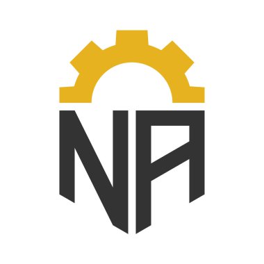 Hizmet Merkezi, Tamir, Fabrika, Endüstriyel, Dijital ve Mekanik İşler için NA Gear Logosu Tasarımı