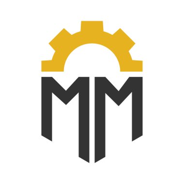 Hizmet Merkezi, Tamir, Fabrika, Endüstriyel, Dijital ve Mekanik İşler için MM Gear Logosu Tasarımı
