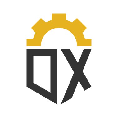 Hizmet Merkezi, Tamir, Fabrika, Endüstriyel, Dijital ve Mekanik İşler için Harf DX Gear Logosu Tasarımı