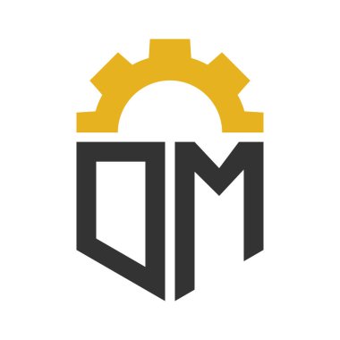 Hizmet Merkezi, Tamir, Fabrika, Endüstriyel, Dijital ve Mekanik İşler için DM Gear Logosu Tasarımı