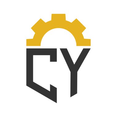 Hizmet Merkezi, Tamir, Fabrika, Endüstriyel, Dijital ve Mekanik İşler için CY Gear Logosu Tasarımı