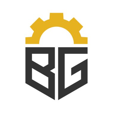 Hizmet Merkezi, Tamir, Fabrika, Endüstriyel, Dijital ve Mekanik İşler için BG Gear Logosu Tasarımı