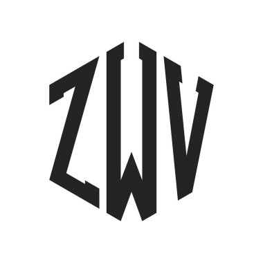 ZWV Logo Tasarımı. İlk Harf ZWV Monogram Logosu Hexagon şekli ile