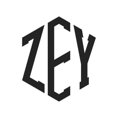ZEY Logo Tasarımı. Altıgen şekilli ZEY Baş Harfi Monogram Logosu