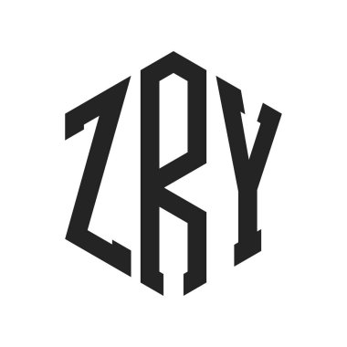ZRY Logo Tasarımı. İlk Harf ZRY Monogram Logosu Altıgen şekilli