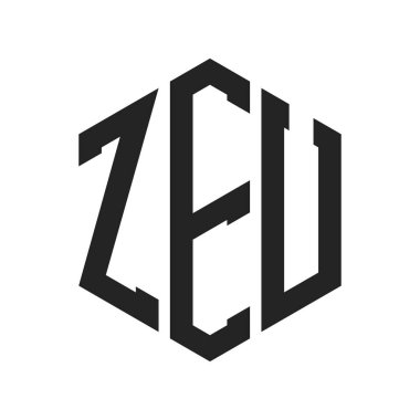 ZEU Logo Tasarımı. Altıgen şekilli ZEU Baş Harfi Monogram Logosu