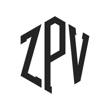 ZPV Logo Tasarımı. İlk Harf ZPV Monogram Logosu Hexagon şekli ile