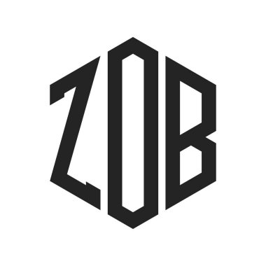 ZOB Logo Tasarımı. Baş Harf ZOB Monogram Logosu Hexagon şekli ile