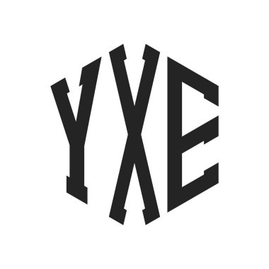 YXE Logo Tasarımı. Altıgen şekilli ilk Harf YXE Monogram Logosu