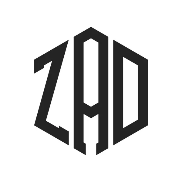 stock vector ZAD Logo Design. Initial Letter ZAD Monogram Logo using Hexagon shape