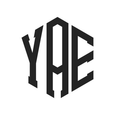 YAE Logo Design. Initial Letter YAE Monogram Logo using Hexagon shape clipart