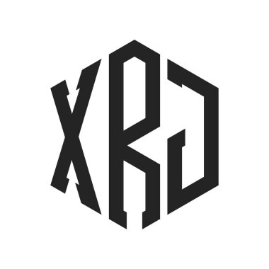 XRJ Logo Tasarımı. Altıgen şekil kullanan ilk Harf XRJ Monogram Logosu