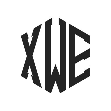 XWE Logo Tasarımı. İlk Harf XWE Monogram Logosu Altıgen şekilli