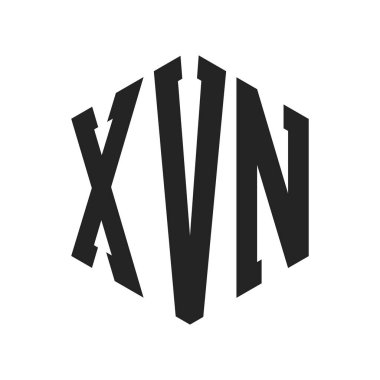 XVN Logo Tasarımı. İlk Harf XVN Monogram Logosu Hexagon şekli ile