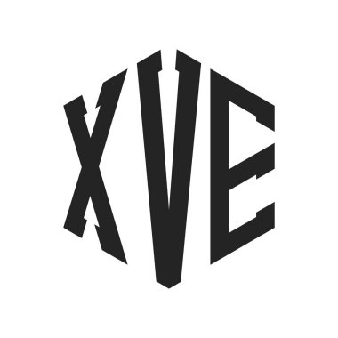 XVE Logo Tasarımı. Altıgen şekilli XVE İlk Harf Monogram Logosu