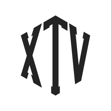 XTV Logo Tasarımı. İlk Harf XTV Monogram Logosu Altıgen şekilli