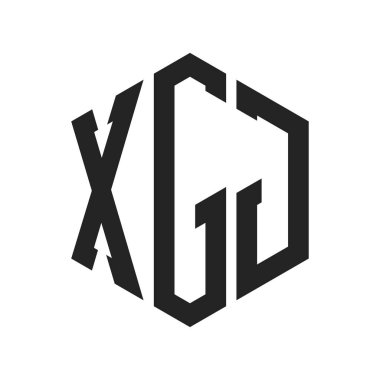 XGJ Logo Tasarımı. İlk Harf XGJ Monogram Logosu Hexagon şekli ile