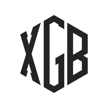 XGB Logo Tasarımı. Altıgen şekilli XGB İlk Harf Monogram Logosu