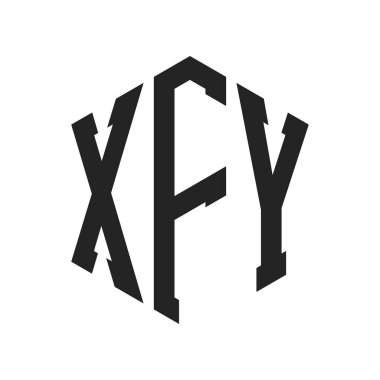 XFY Logo Tasarımı. İlk Harf XFY Monogram Logosu Hexagon şekli ile