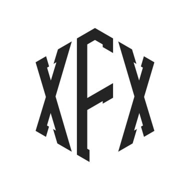 XFX Logo Tasarımı. İlk Harf XFX Monogram Logosu Hexagon şekli ile