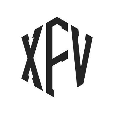 XFV Logo Tasarımı. İlk Harf XFV Monogram Logosu Hexagon şekli ile