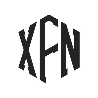 XFN Logo Tasarımı. İlk Harf XFN Monogram Logosu Hexagon şekli ile