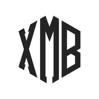 XMB Logo Tasarımı. Altıgen şekilli XMB İlk Harf Monogram Logosu