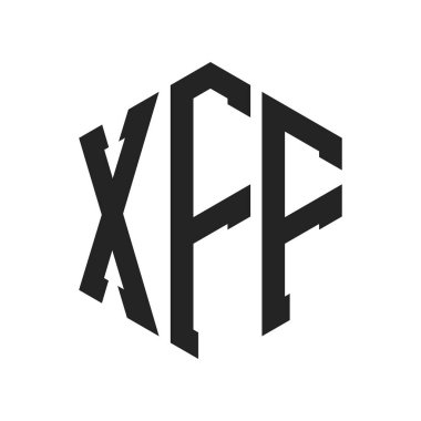 XFF Logo Tasarımı. Altıgen şekilli XFF İlk Harf Monogram Logosu