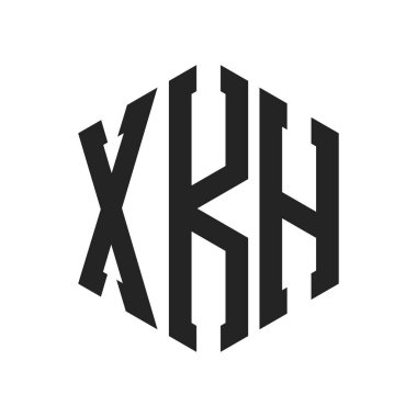 XKH Logo Tasarımı. İlk Harf XKH Monogram Logosu Hexagon şekli ile