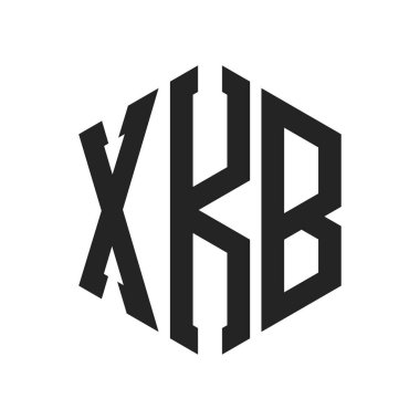 XKB Logo Tasarımı. Altıgen şekilli XKB İlk Harf Monogram Logosu