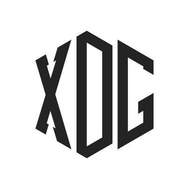 XDG Logo Tasarımı. İlk Harf XDG Monogram Logosu Hexagon şekli ile