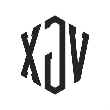 XJV Logo Tasarımı. İlk Harf XJV Monogram Logosu Hexagon şekli ile