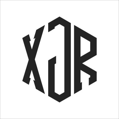 XJR Logo Tasarımı. İlk Harf XJR Monogram Logosu Hexagon şekli ile