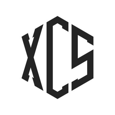 XCS Logo Tasarımı. Altıgen şekil kullanan İlk Harf XCS Monogram Logosu